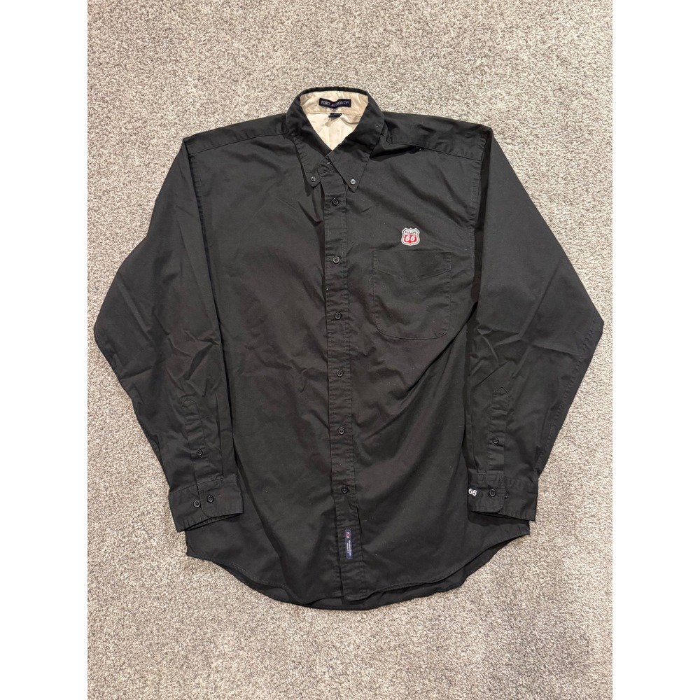 Port Authority Shirt Mens Large Tall Black Phillips 66 Button Down Long Sleeve